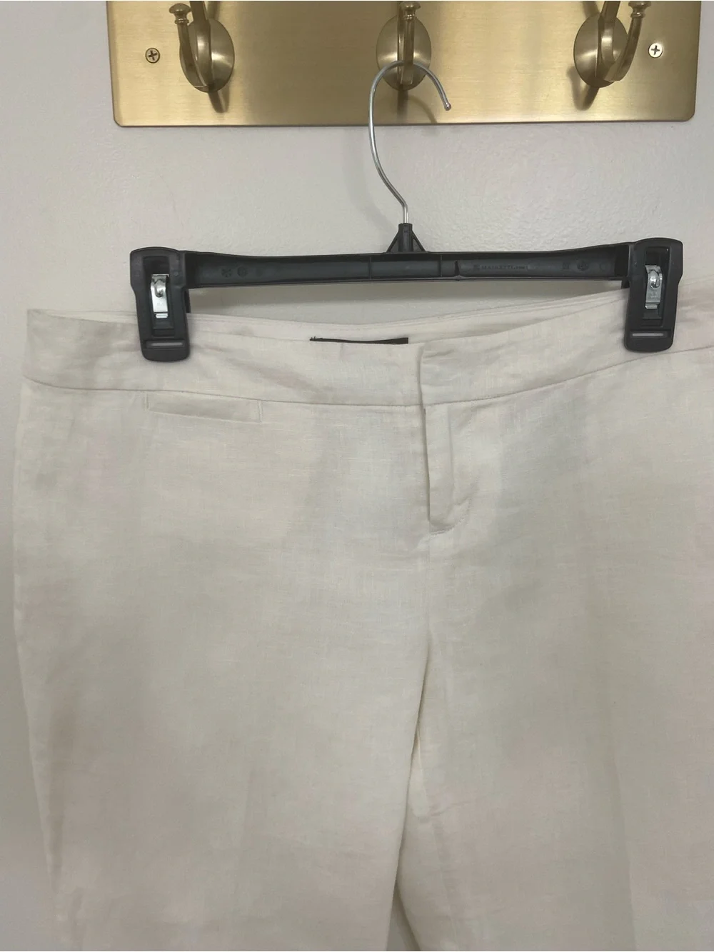 Banana Republic Women’s 6P White 100% Linen Pants Petite Straight Leg Lined